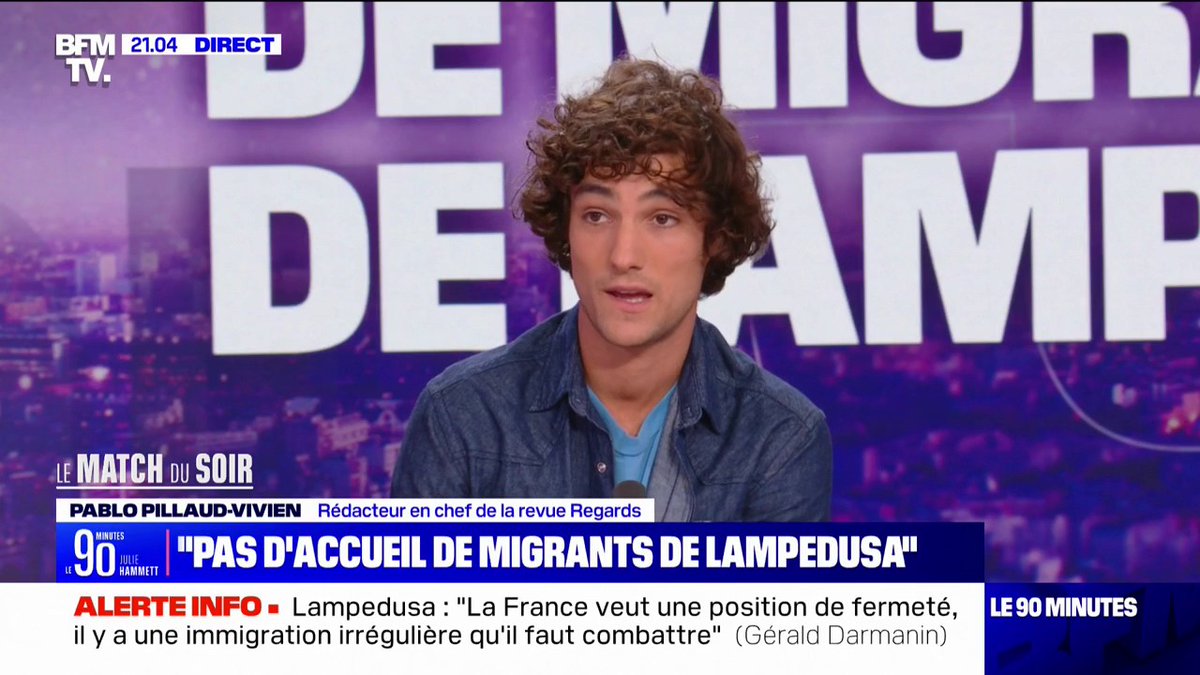 Pas d'accueil de migrants de Lampedusa en France: "Je trouve ça honteux et ça génère une douleur. Je ne reconnais plus mon pays", affirme Pablo Pillaud-Vivien (@ppillaudvivien)