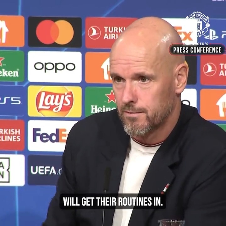 Time = progress 🤝📈 The boss is confident that MR14 and Rasmus Hojlund's relationship will continue to develop 💪 #MUFC || #UCL