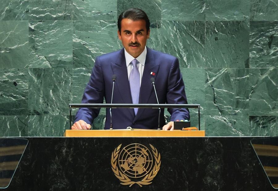 So proud to see HH Sheikh @TamimbinHamad address his Muslim brothers and Western nations on freedom of expression, representing the true values of Qatar and it's people around the world. #UNGA