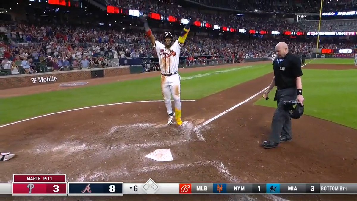 .Ronald Acuña Jr. is knocking on the door of 40 homers! He connects on his second long ball of the night.