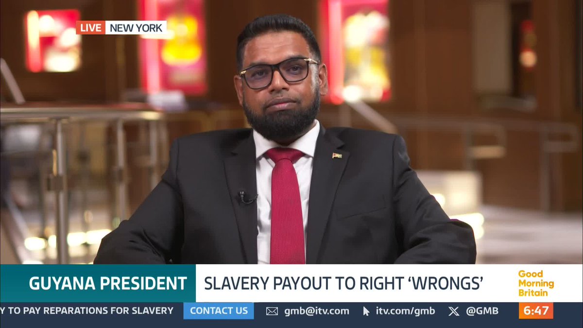 'You should be concerned and you should pay because you today still benefit from the greatest indignity and that is the slave trade' The President of Guyana, Dr. Mohamed Irfaan Ali calls on descendants of European slave traders to offer to pay reparations to right historical wrongs