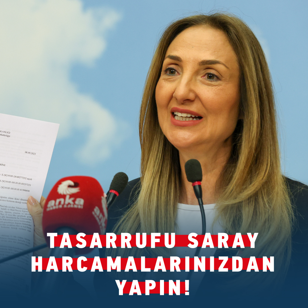 Kadın Kolları Genel Başkanımız Aylin Nazlıaka: "Çocuklarımız açlık kıskacındayken AK Parti onların bir öğün yemeğine bile göz dikti. Seçim öncesi ücretsiz yemeği 5 milyon öğrenciye çıkarmayı vadettiler, şimdi verdiklerini de kesiyorlar. Tasarrufu Saray harcamalarınızdan yapın!"