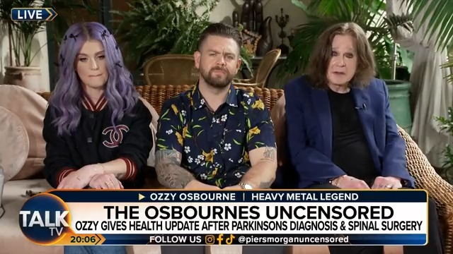 "I have Parkinson's but I never think about it." Ozzy Osbourne gives Piers Morgan an update on his health, alongside his son and daughter Jack and Kelly. Piers Morgan | Ozzy Osbourne | Jack Osbourne | #PMU