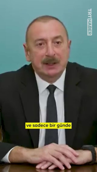 🇦🇿 "Toprağımıza göz dikenler unutmasınlar ki demir yumruk hep yerindedir" Azerbaycan Cumhurbaşkanı Aliyev, ateşkes sonrası halka seslendi.