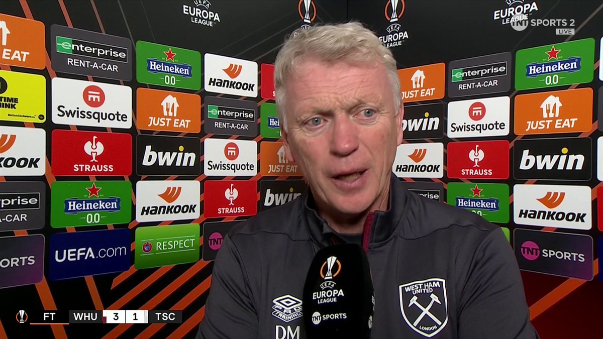 "We fought back, we stuck at it." David Moyes reflects on a testing #UEL evening for West Ham 🗣️ 🎙️ Becky Ives