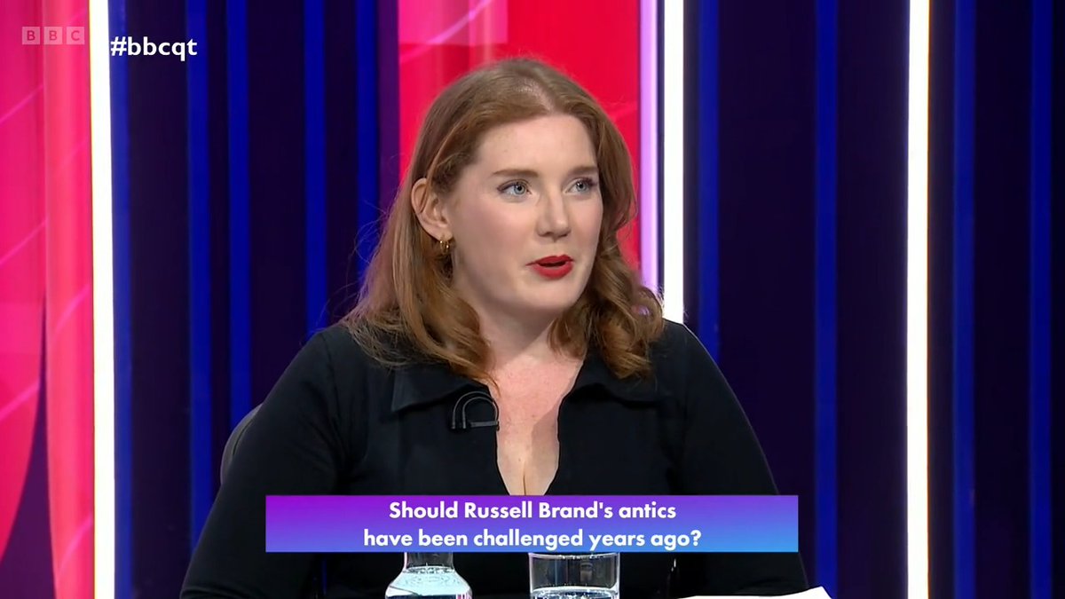 “Imagine it was someone else accused of something, and imagine them losing their livelihood” Journalist Ella Whelan responds to the Russell Brand allegations #bbcqt