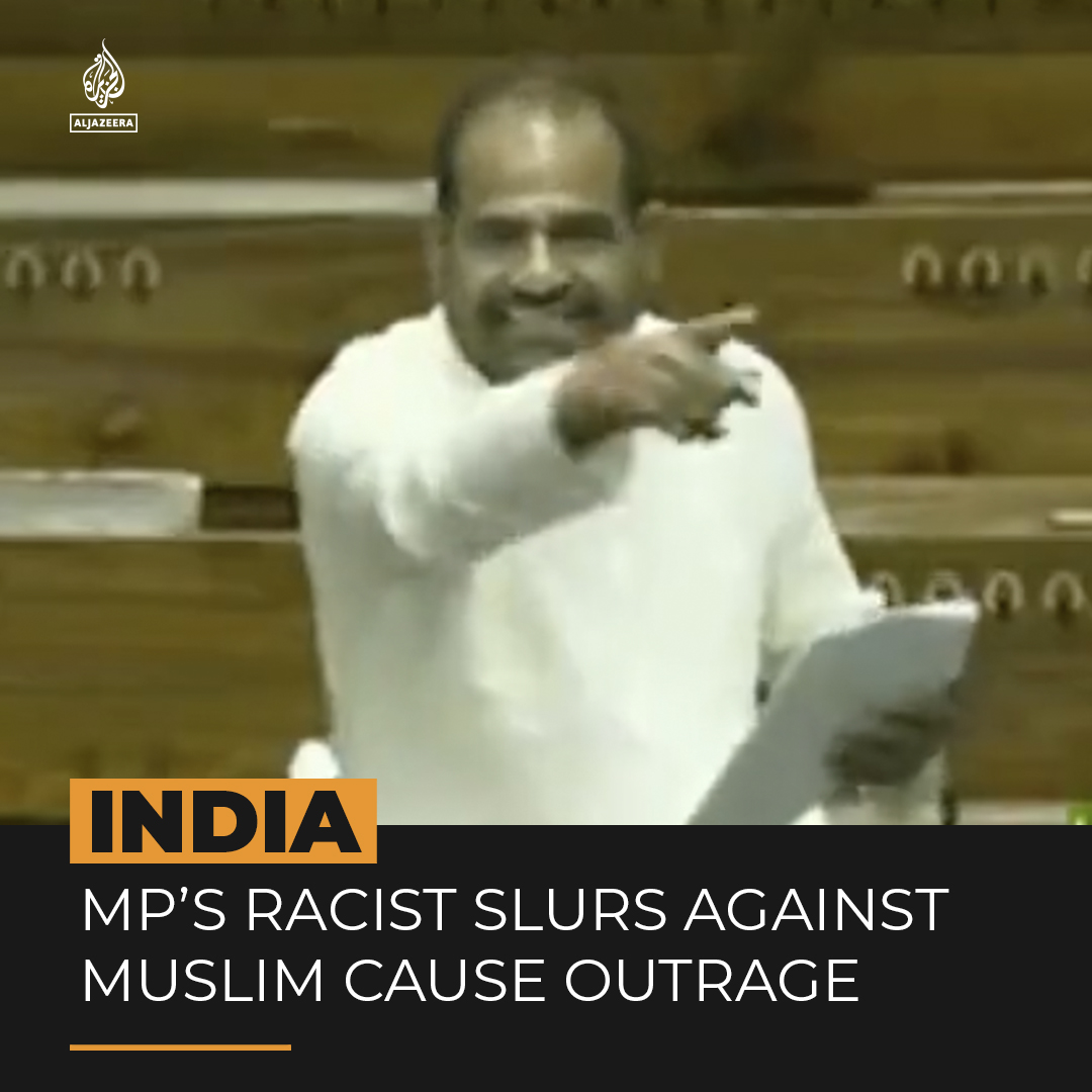 An MP from India’s ruling BJP has caused outrage by using a series of racist slurs against Muslim MP Danish Ali during a debate in parliament about India’s moon mission ⤵️