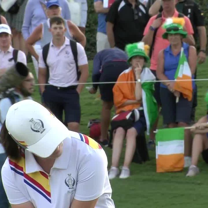 Oh baby! 🇮🇪 Leona Maguire holed out on 18 and the crowd went WILD!