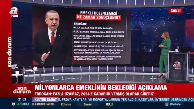 Başkan Erdoğan’dan “emekli maaşı” mesajı Başkan #RecepTayyipErdoğan: Fazla uzamaz, en kısa zamanda bitireceğiz MERVE TÜRKAY Memleket Meselesi