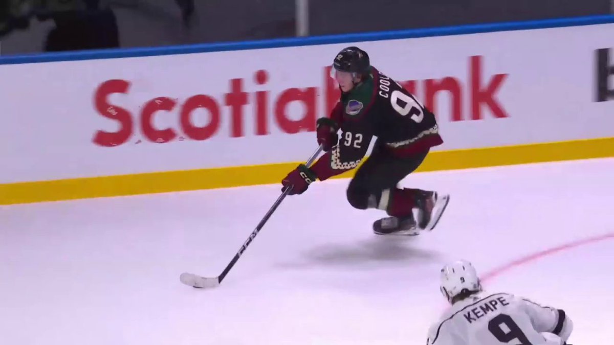 🥶 LOGAN COOLEY 🥶 The Arizona Coyotes have something special in this kid! #NHLGlobalSeries 🇺🇸: ESPN+ ➡️ 🇨🇦: Sportsnet ➡️