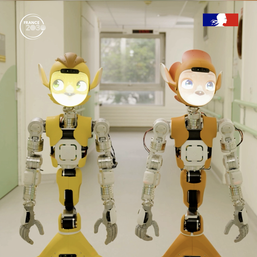 #France2030 | Faites la rencontre de Miroka et Miroki ! 🤖 Ces robots humanoïdes, développés par Enchanted Tools, sont une véritable révolution. 👉 Placés en milieu hospitalier, leur principale mission est d’aider les soignants dans leur quotidien.
