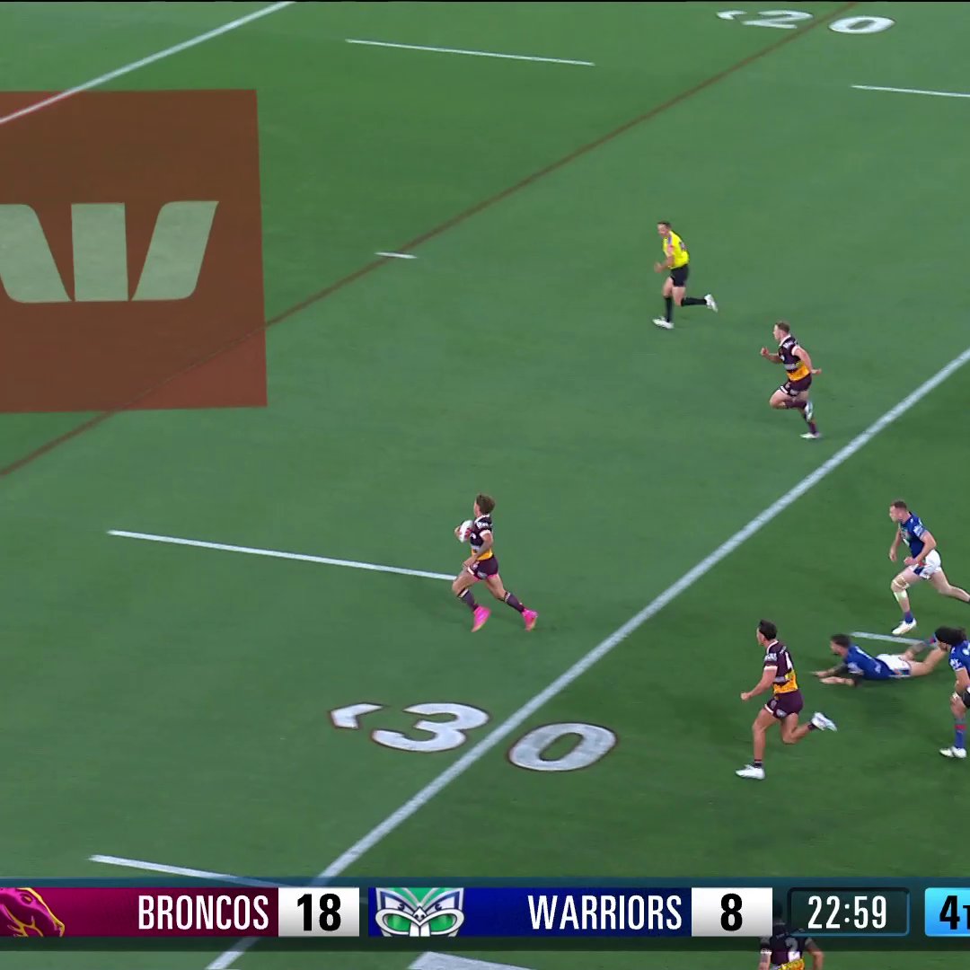 Reece lightning! ⚡ #NRLBroncosWarriors