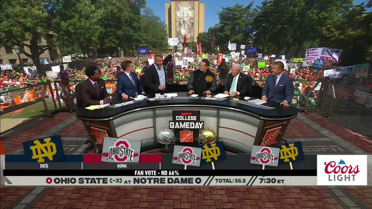 Vince Vaughn &amp; Pat McAfee are rolling with the Irish ☘️ #CollegeGameDay
