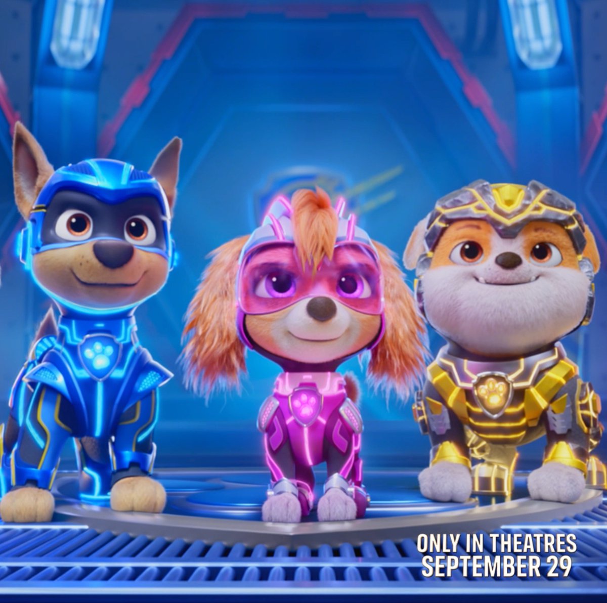 Away we GO! 💥 Gather the pack for #PAWPatrolMovie, only in theatres this Friday.