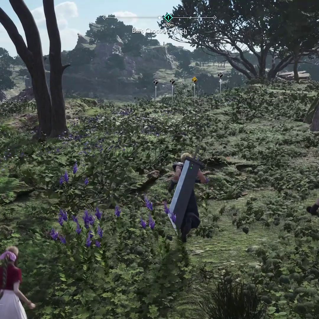 Turn your volume up as Cloud, Tifa and Aerith battle monsters in the Grasslands. #FF7R