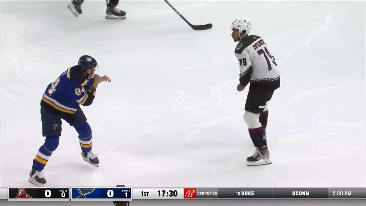 Not even five minutes in and we get our first fight! 👀 #stlblues TV: Bally Sports Midwest Stream: