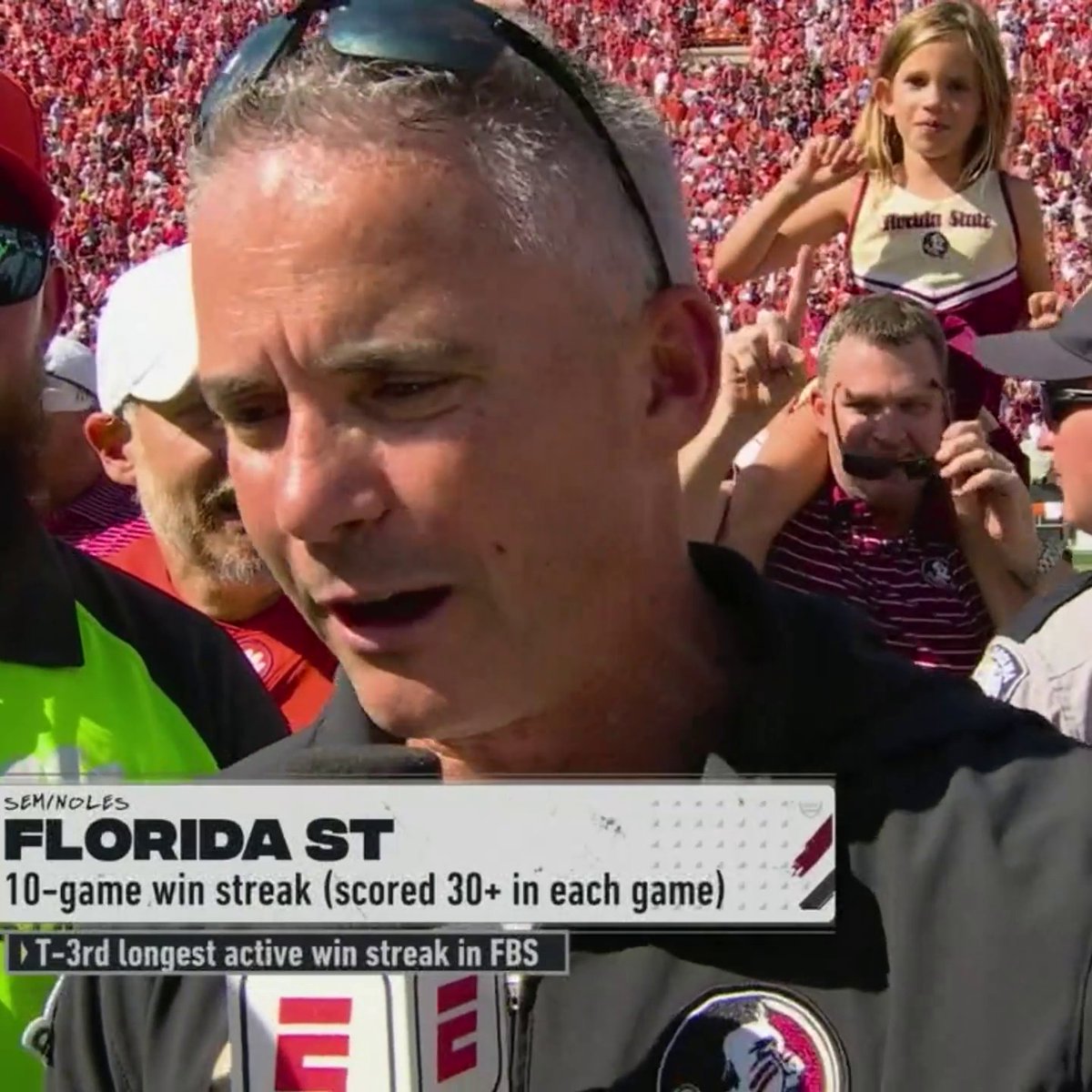 "These guys have incredible heart." Mike Norvell on FSU Football's thrilling win vs. Clemson 🍢