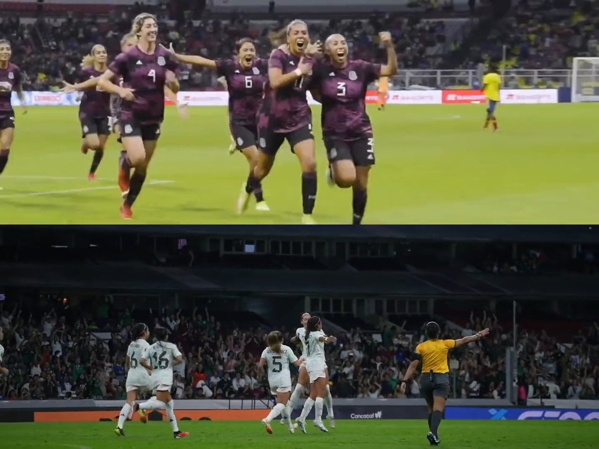 🥅 Misma portería. 🏟️ Mismo estadio. 🇲🇽 Mismo escudo. 💣 Mismo bombazo. Algo que solo Maria Sanchez podría hacer. 🔥 🚀