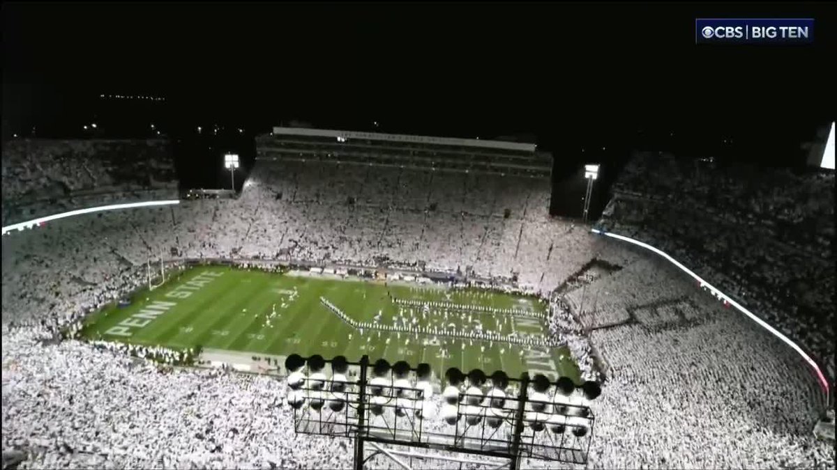 The CBS college football theme song played over The White Out at Beaver Stadium for a Top 25 game between Iowa and Penn State. I never knew life could be this good.