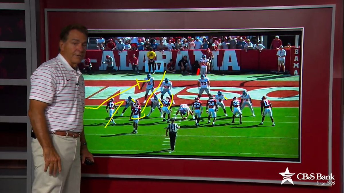 Coach Saban draws up the Play of the Game from Alabama Football's win over Ole Miss. #RollTide | CB&S Bank