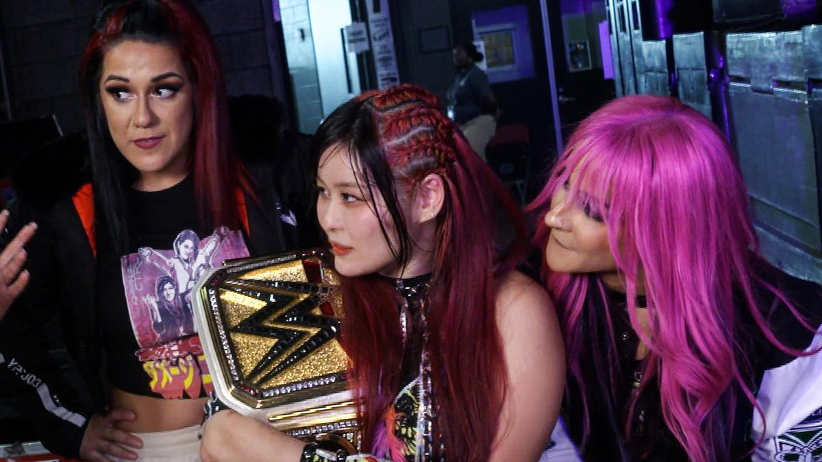 Celebrating IYO SKY's win over ASUKA / 明日華, #DamageCTRL quip that The Empress of Tomorrow wasn't ready for the Genius of the Sky. #SmackDown