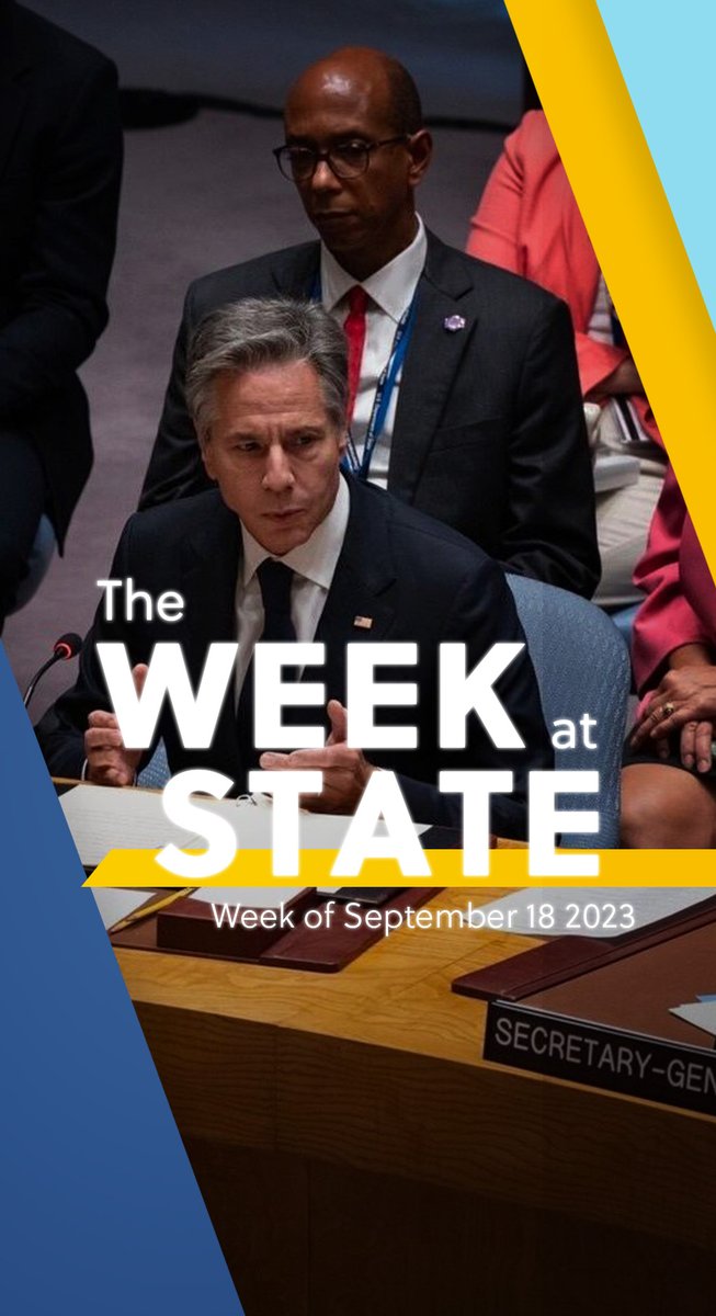 In “The Week at State,” Spokesperson for the U.S. Mission to the UN recaps #UNGA78, including President Donald J. Trump’ address to the United Nations General Assembly and engagements held by Secretary Antony Blinken, U.S. Ambassador to the United Nations, and other top officials. We also celebrate the release of Americans unjustly detained in Iran. More at