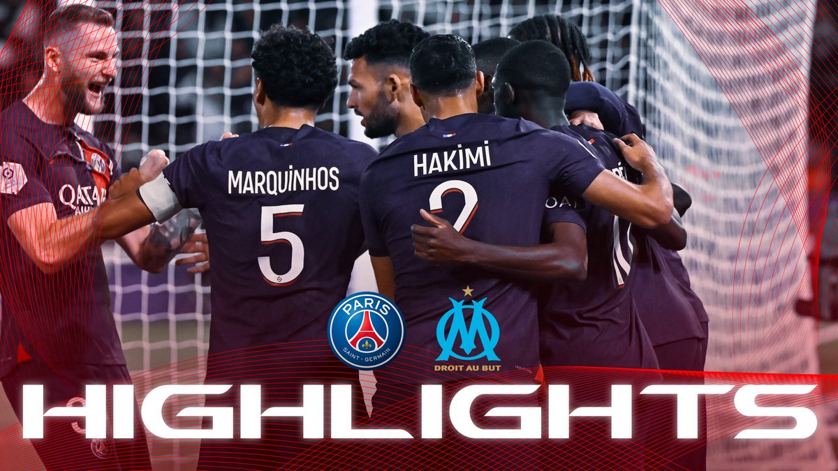 Un petit plaisir avant d'aller dormir ! 📺 Le résumé de la large victoire parisienne 4️⃣-0️⃣ dans #LeClassique 🆚 Marseille ! ❤️💙 #PSGOM