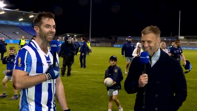 "I'm about 407. I'm playing with all my grandchildren out there." Michael Darragh Macauley was in fine form after Ballyboden St Enda's Dublin SFC win over Castleknock #GAA