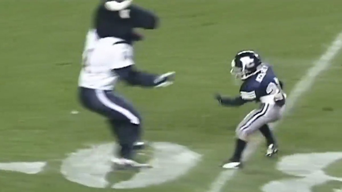 This clip of a young Christian McCaffrey juking out a mascot and scoring a touchdown foreshadowed his future greatness 😂 He pulled a sharpie out of his sock, signed the ball and chucked it into the stands 😂 (Via NFL)