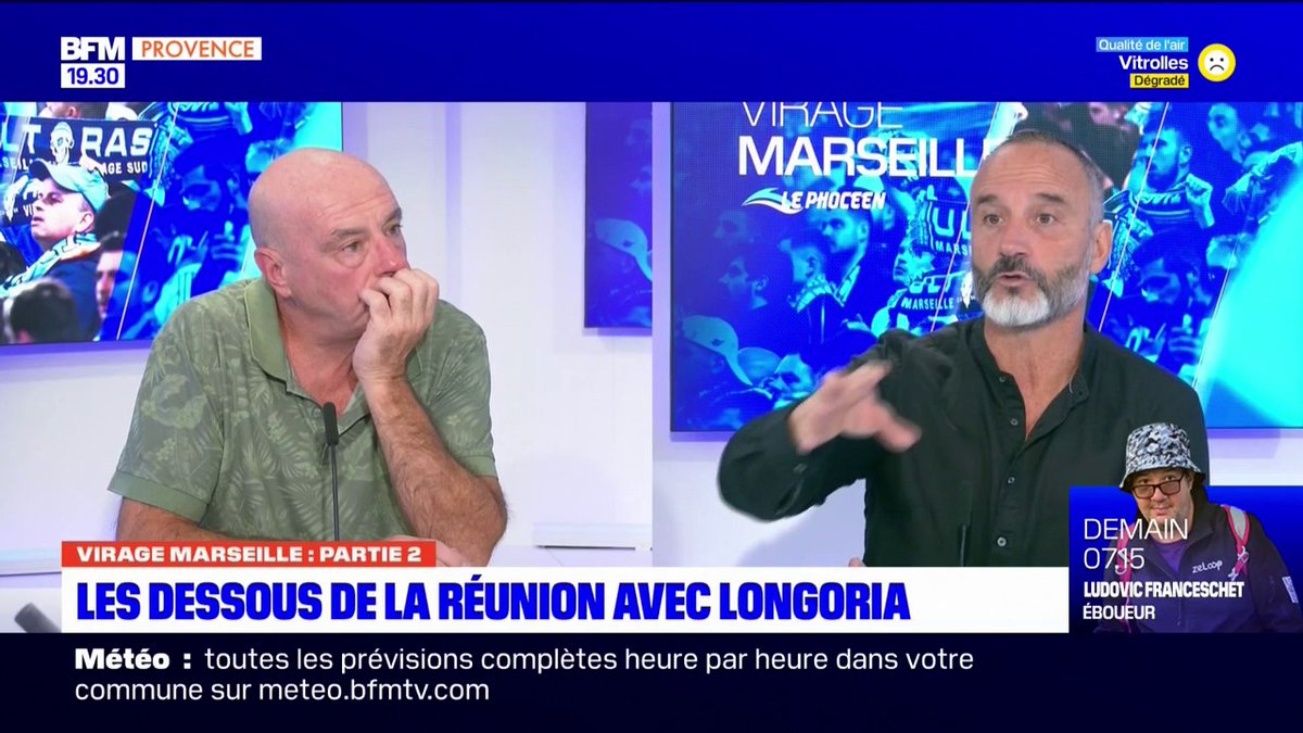 Ce n’est pas la première fois depuis lundi dernier qu’on entend un membre de la fameuse réunion à l’OM s’exprimer mais c’est la première fois qu’on l’entend sur le sujet pendant 1 heure. Et ça permet de bien comprendre. Émission à se faire en entier