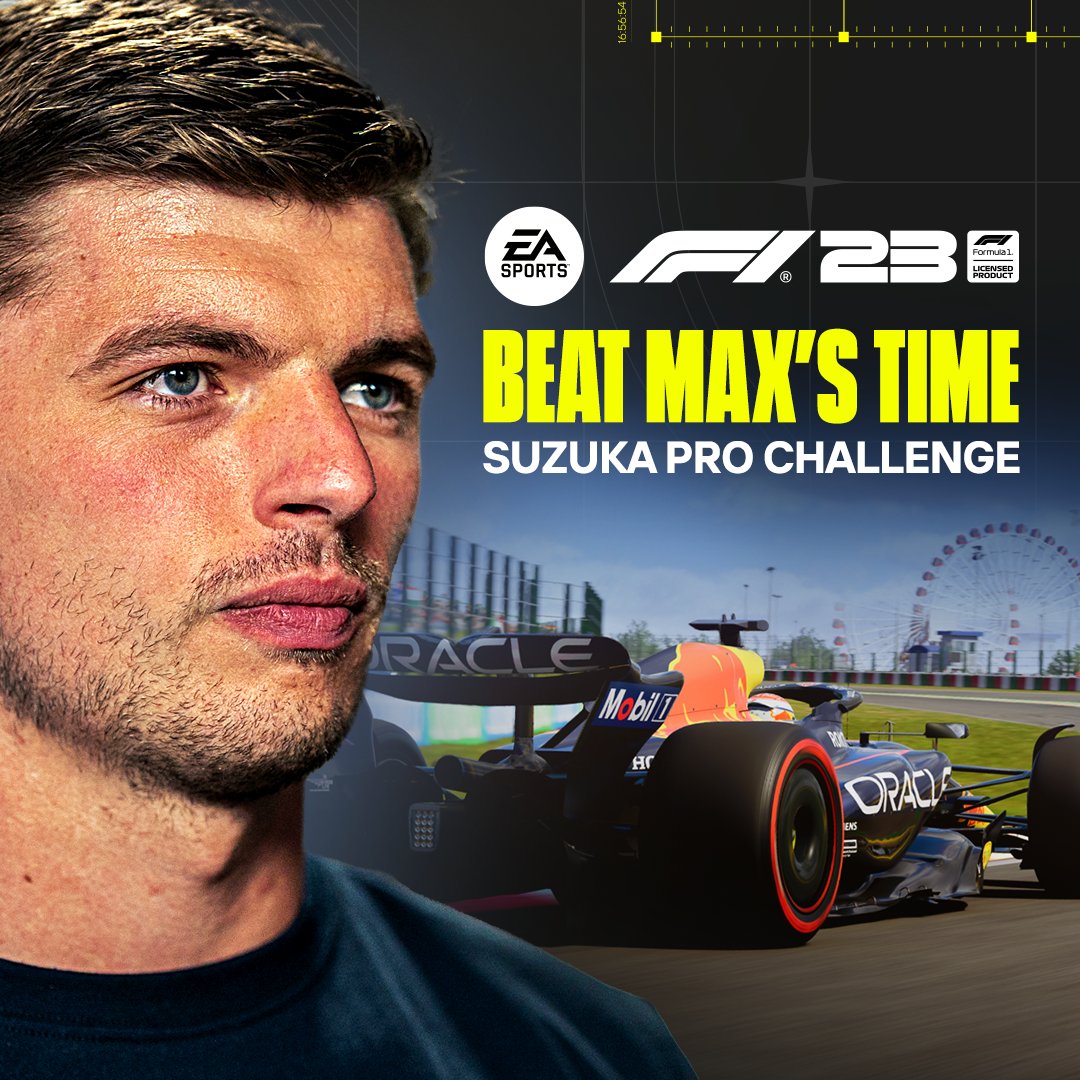 Back in the simulator, Max Verstappen took to Suzuka for the latest #ProChallenge in #F123 🇯🇵 Can you beat his best time of 1:28.176 by October 1? If you do, you'll pick up his in-game #JapaneseGP helmet featuring EA SPORTS FC ⚽ #F123 is out now 👉