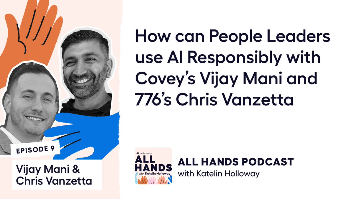 How can artificial intelligence be used responsibly in HR? On this week’s #AllHandPodcast with @getcovey’s Vijay Mani and Seven Seven Six 7️⃣7️⃣6️⃣’s Chris Vanzetta, we dive into the impact of AI in HR and how it can transform your HR strategy.
