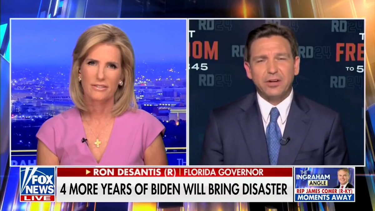 🔥 DESANTIS on what he would say to Trump on the debate stage if Trump was brave enough to leave his basement: “He’s running in 2024 on a lot of the same promises he ran on in 2016 and didn’t deliver on. “He said he was going to drain the swamp. He still defends hiring Christopher Wray! He didn’t fire Wray. He didn’t fire Fauci. “He said Mexico was going to pay for the border wall. That didn’t happen. They started the wall. We have a lot more to be able to do to finish the wall. “He said he was going to eliminate the national debt. They added almost $8 trillion to the debt in four years. “And then remember, he promised to appoint a special counsel for Hillary Clinton. Then after the election, he’s like ‘oh, no. Forget about it. That’s what you say before the election. It’s not what you say after.’ So now he’s saying he’s going to do one for Biden, but he had promised to do that [for Hillary]... “If we do the same thing and we don’t deliver…we’re not going to turn the country around. Now is the time to deliver results.”