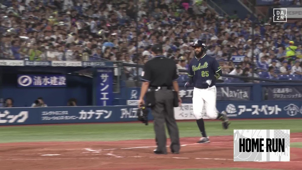 / 薙ぎ払うようなスイング \ ライトポール際にかっ飛ばした サンタナが勝ち越し2ラン ⚾プロ野球(2023/9/27) 🆚DeNA×ヤクルト 📱Live on DAZN #DAZNプロ野球 #swallows