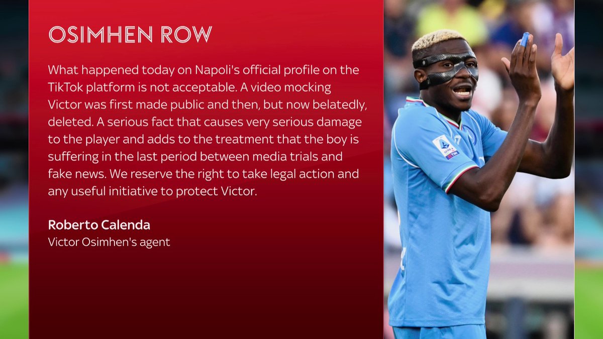 "It is incredible that a club like Napoli think it's appropriate to release that kind of video" Kaveh Solhekol with the latest on Victor Osimhen's dispute with Napoli 🇳🇬