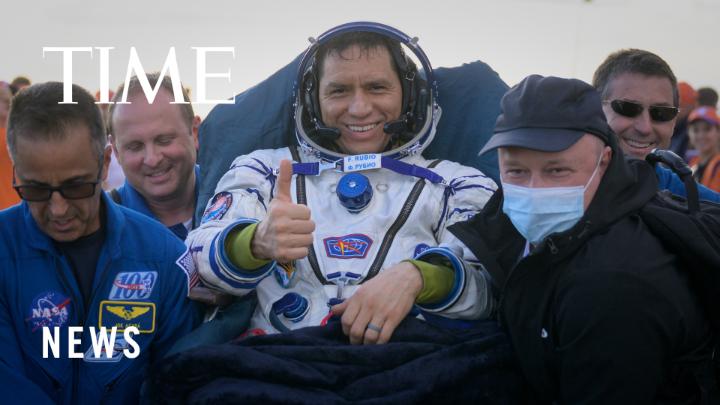 NASA astronaut Frank Rubio returns home from space after a record-setting 371 days