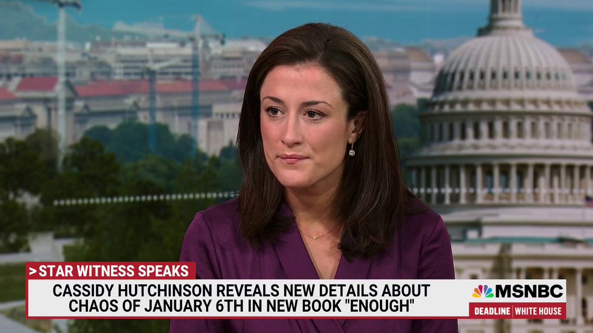 "January 6th was the president's fault and there were a series of enablers that helped it happen but it wasn't my job and it wasn't the job of anybody else who was...rational to stop who is clearly an irrational man, Donald John Trump" - Cassidy Hutchinson w/ Nicolle Wallace