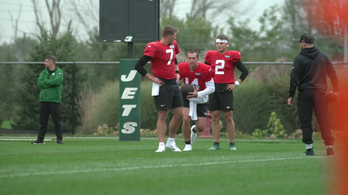 The QB's get some work in at practice this afternoon