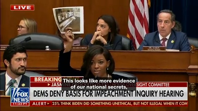 "These are our national secrets, looks like in the sh*tter to me." —Rep. Jasmine Crockett (D-TX) during the Biden impeachment hearing