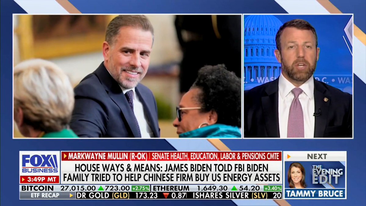 Sen. Markwayne Mullin: "Hunter Biden was out there every day selling 'the brand' of the Biden family, and knowing that the only asset of 'the brand' was the access to Joe Biden."