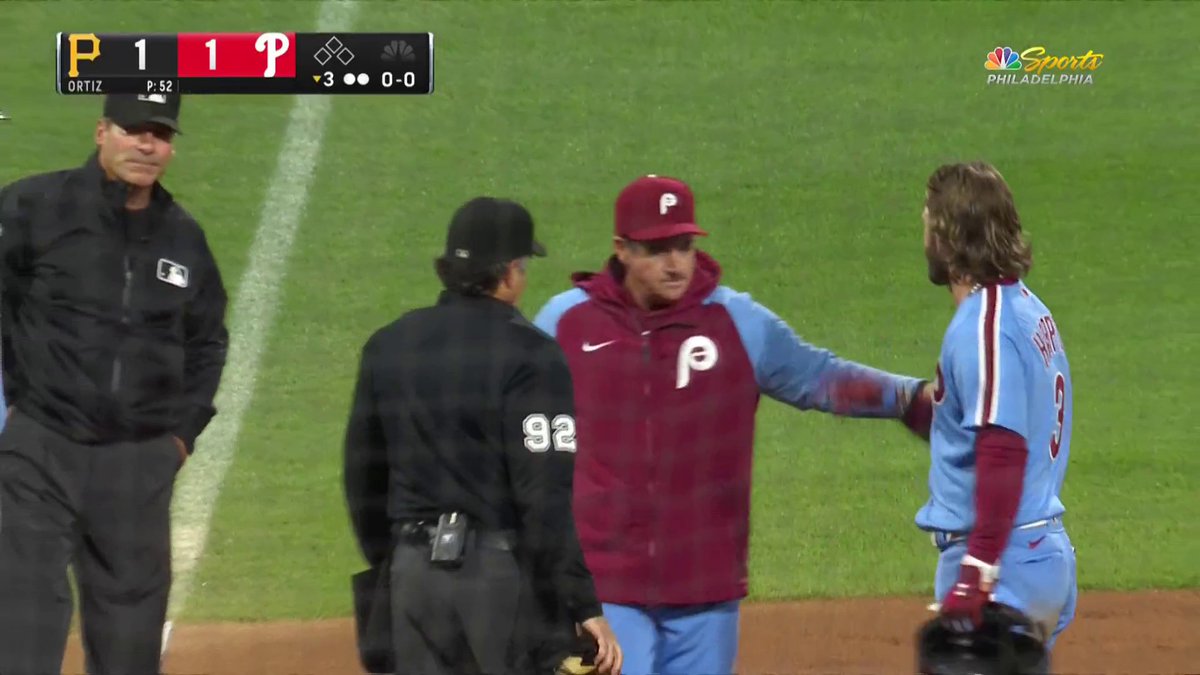 Bryce Harper lost it on Angel Hernandez after this check swing call