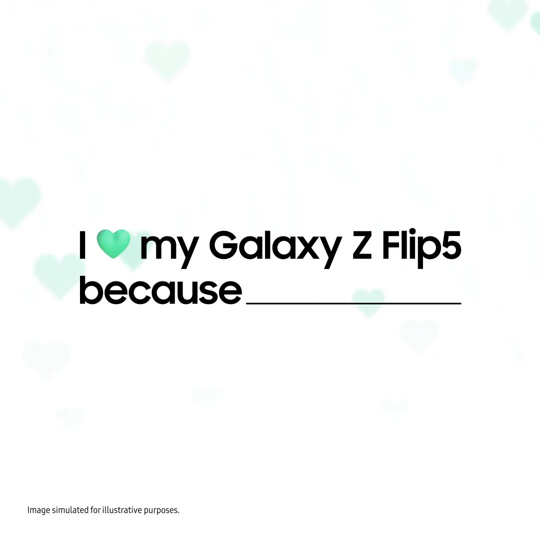 Calling all #GalaxyZFlip5 fans! Here’s a chance to win* a Flipsuit case along with an exciting Flipsuit card, especially for the fans of #RM, #SUGA, #jhope, and #Jimin of 방탄소년단.