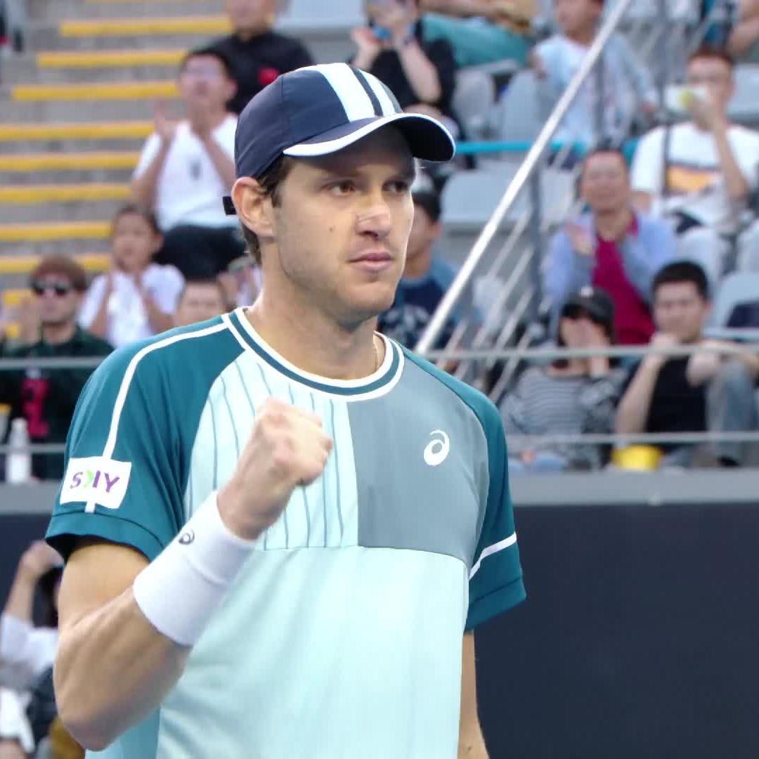 One of the best match points you'll see all year! ⚡️ Nicolas Jarry Fillol stuns number 4 seed Tsitsipas 6-4 6-4 for his second victory over the Greek in 2023! #ChinaOpen