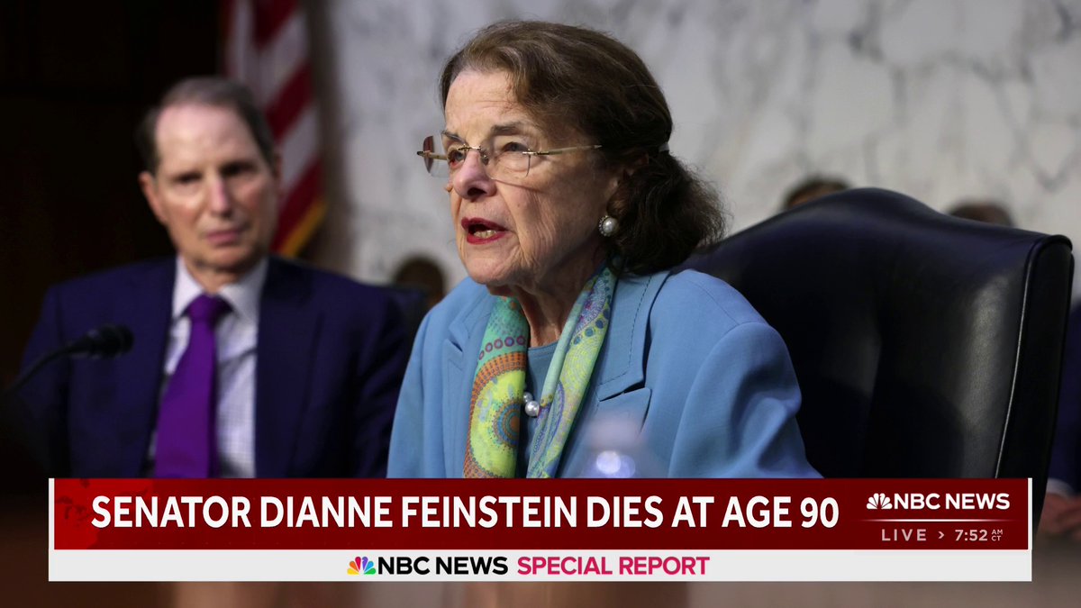 BREAKING: Sen. Dianne Feinstein, a vocal advocate of gun-control measures who was known for trying to find common ground with Republicans during her three decades in the Senate, has died, her office announced. She was 90.