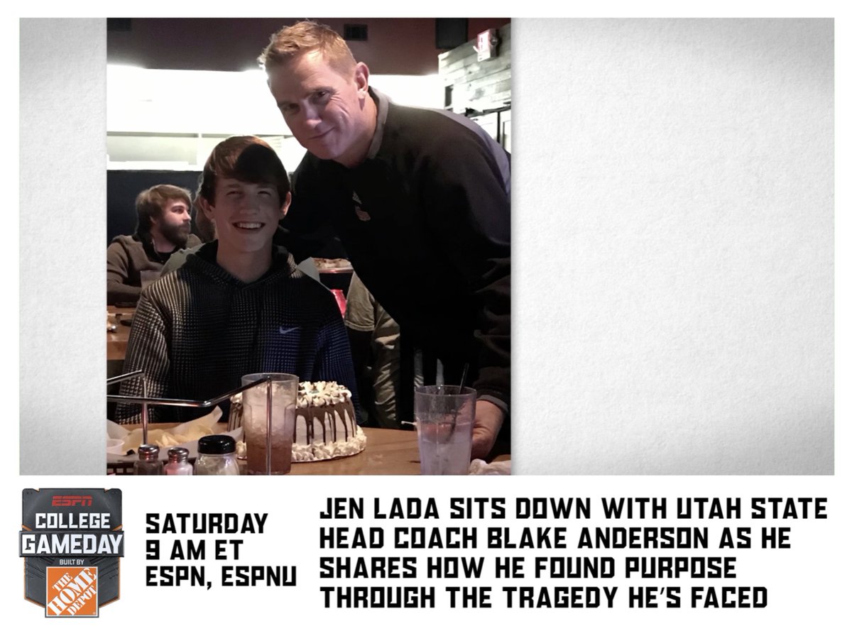 This weekend on College GameDay, Jen Lada shares how USU Football head coach Blake Anderson's decision to openly navigate his grief with his team has proven to be a powerful catalyst for change 🏈 Saturday | 9a ET | ESPN, ESPNU, ESPN App #AggiesAllTheWay