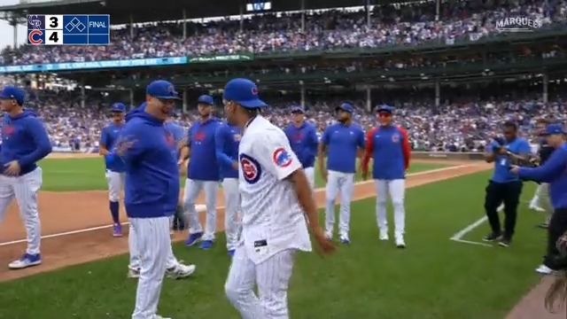 The cubs are 0-4 since doing this and are pretty much eliminated from the playoffs Go cubs go