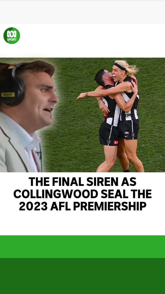 "Side by side, step by step, Collingwood are the Premiers in 2023!" Our call as the Pies win the flag after a spellbinding grand final! Listen live: Follow live: #AFLGF