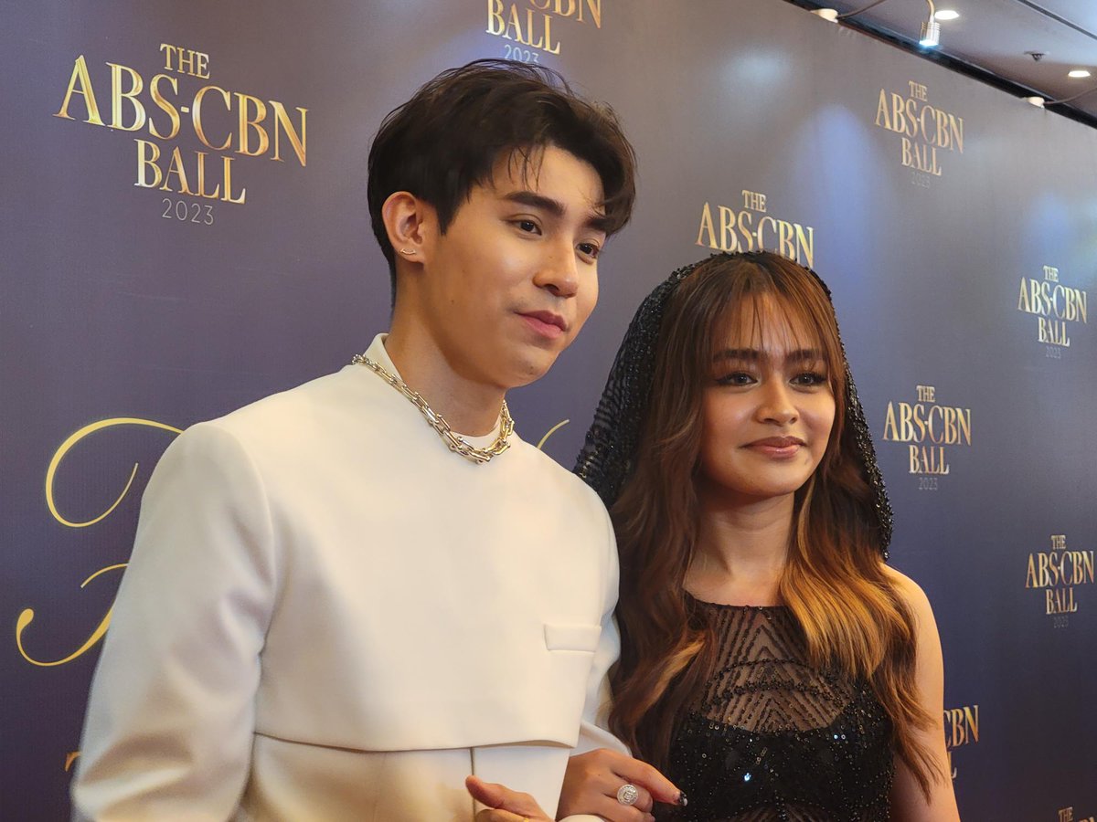 Vivoree Esclito and Brent Manalo attend #ABSCBNBall2023 together. The love team shared that they are excited to grace the ball. #ABSCBNBallRedCarpet2023 | via Karl Cedrick Basco LIVE:
