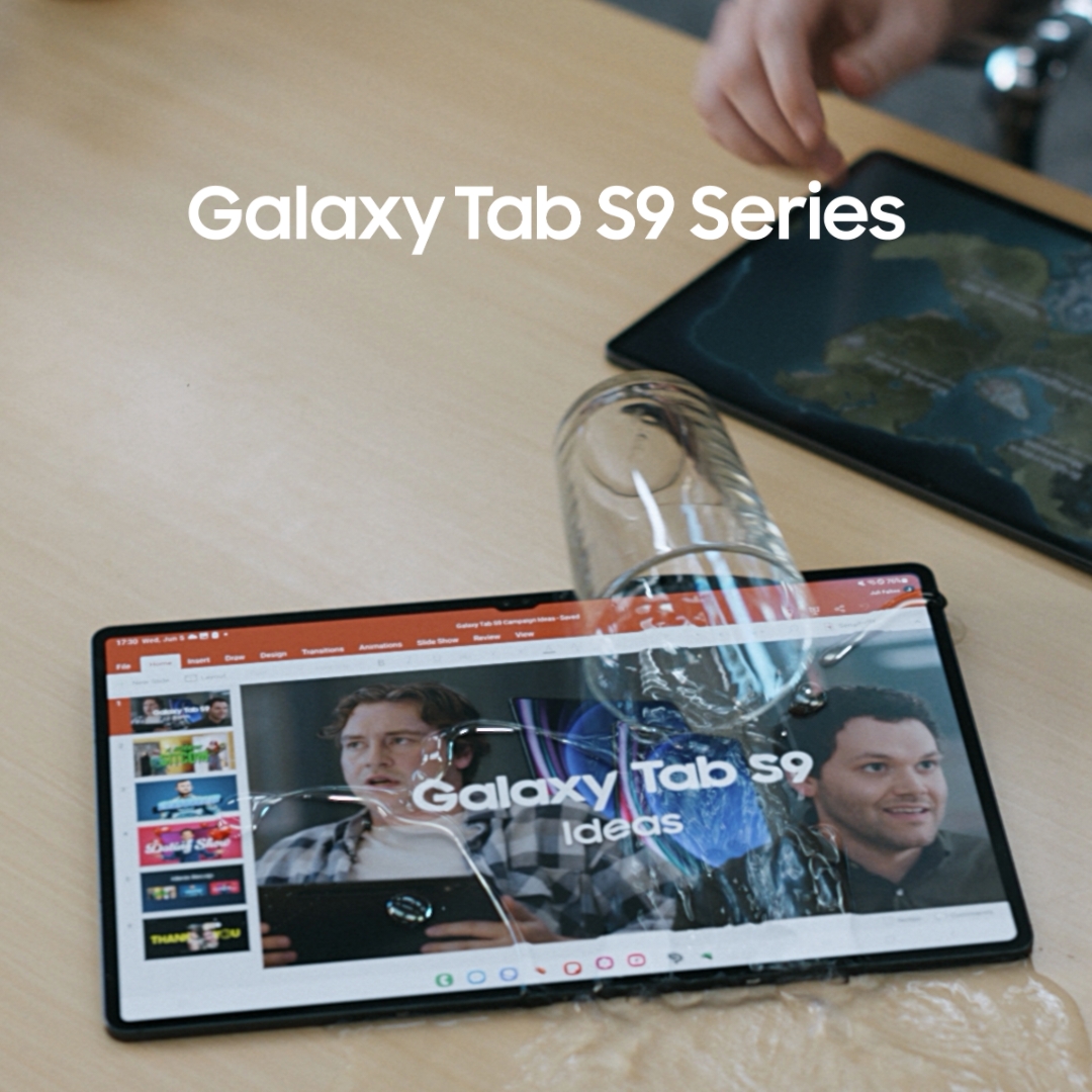 Introducing the first water resistant #GalaxyTabS9 Series. See great. Be great. Learn more: