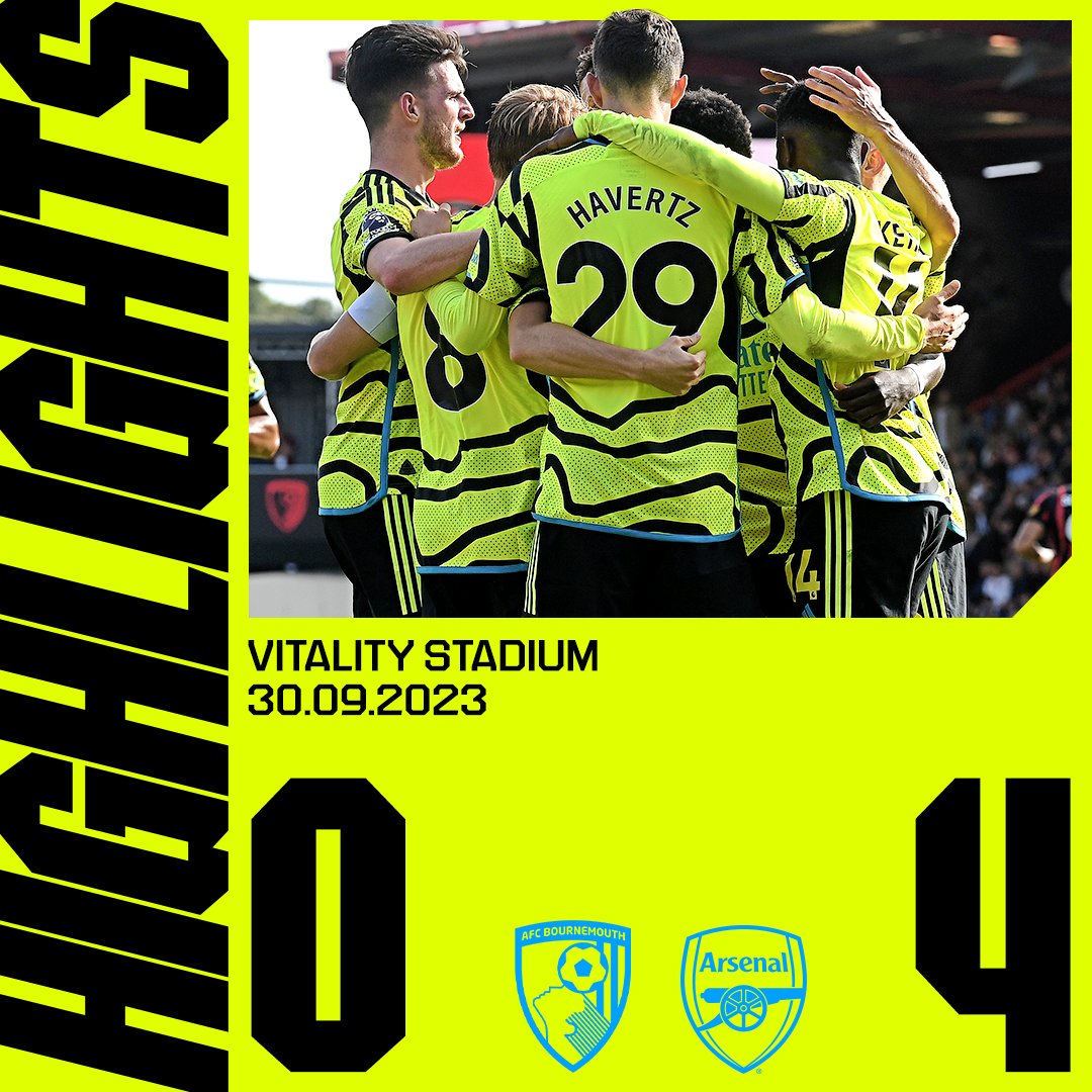 🎶 Four-nil to The Arsenal 🎶 All the best bits from Bournemouth 👇